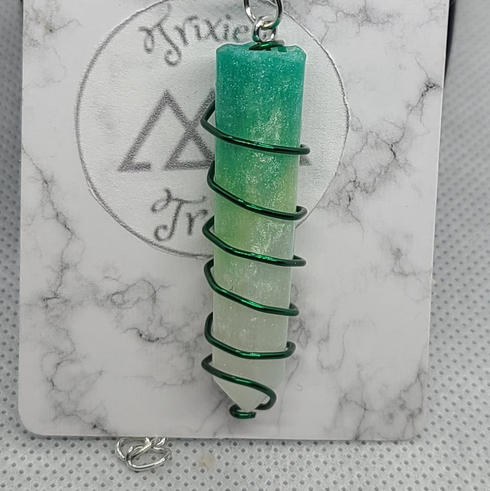 Handcrafted Green Ombre Resin Necklace